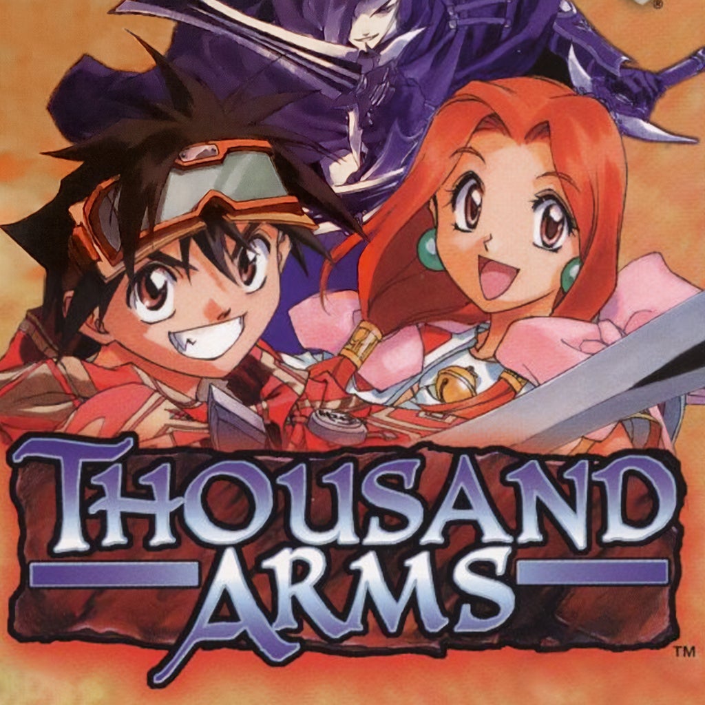 Thousand Arms Cover image showing an anime boy and girl.